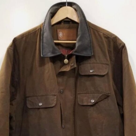 Outback Trading Company Men XXL Overlander Jacket Oilskin Wax Canvas Bronze 2161 - Picture 7 of 16